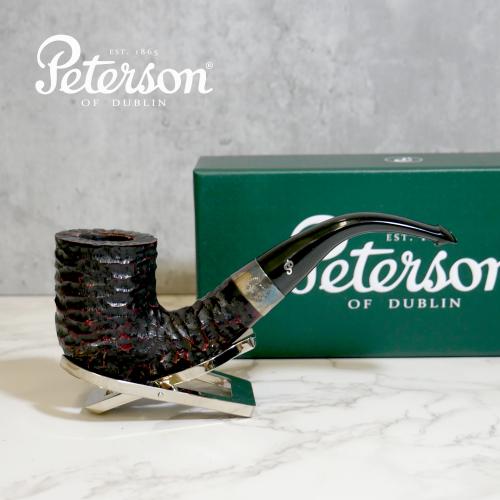 Peterson Sherlock Holmes Rathbone Rusticated Silver Mounted P Lip Pipe (PE2170)