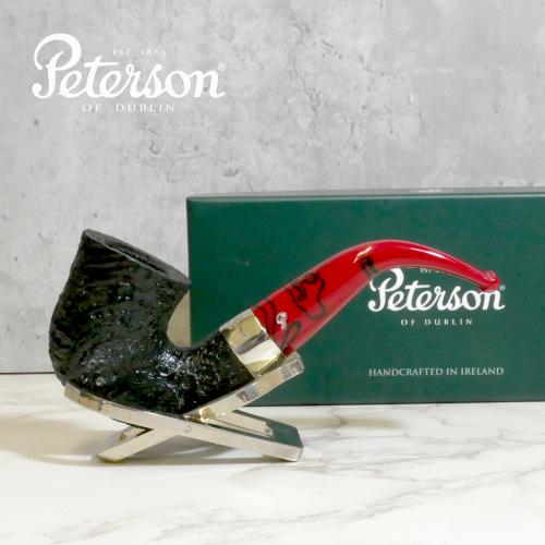 Peterson Dracula 05 Sandblasted Ebony Nickel Mounted Fishtail Pipe (PE2179)