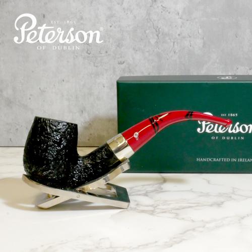 Peterson Dracula 69 Sandblasted Ebony Nickel Mounted Fishtail Pipe (PE2182)