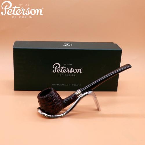 Peterson Junior Canted Billiard Rusticated Nickel Mounted Fishtail Pipe (PE2613)