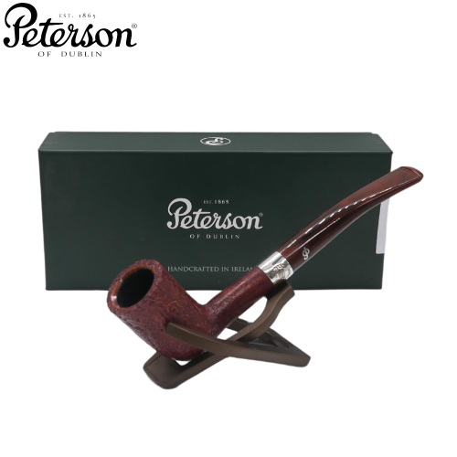 Peterson Irish Harp 124 Sandblast Silver Mounted Fishtail Pipe (PE2706)