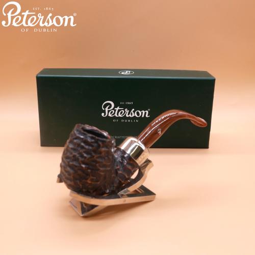 Peterson Derry Rustic X220 Nickel Mounted 9mm Filter Fishtail Pipe (PE2833)
