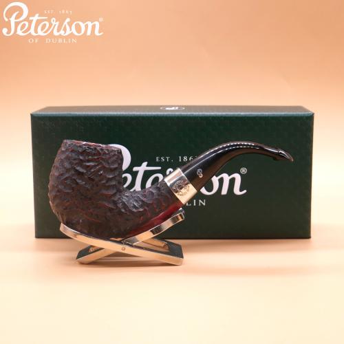 Peterson Sherlock Holmes Professor Rustic Silver Mounted P Lip Pipe (PE2902)