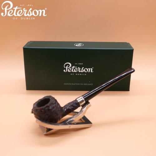 Peterson Junior Prince Rusticated Nickel Mounted Fishtail Pipe (PE2911)