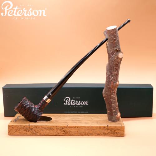 Peterson Churchwarden Rustic Tankard Nickel Mounted Fishtail Pipe (PE2921)