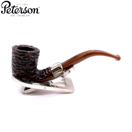 Peterson Derry Rustic 128 Nickel Mounted Fishtail Pipe (PE2958)