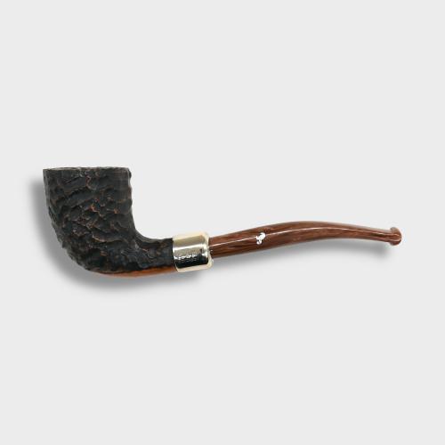 Peterson Derry Rustic 129 Nickel Mounted 9mm Filter Fishtail Pipe (PE3061)