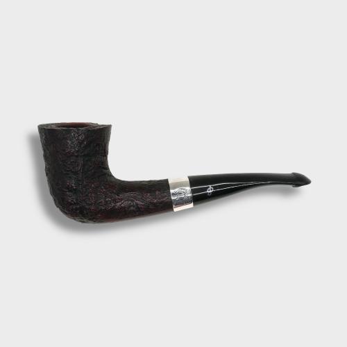 Peterson Sherlock Holmes Mycroft Sandblast Silver Mounted P Lip Pipe (PE3102)