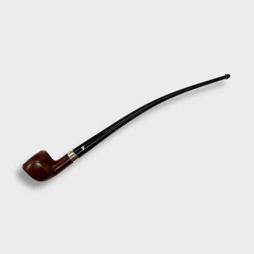 Peterson Churchwarden Smooth Panelled Acorn Nickel Mounted Fishtail Pipe (PE3151)
