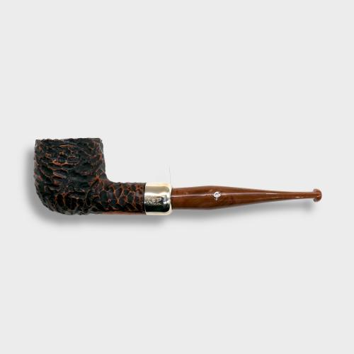 Peterson Derry Rustic 606 Nickel Mounted 9mm Filter Fishtail Pipe (PE3159)