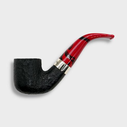 Peterson Dracula 01 Sandblasted Ebony Nickel Mounted 9mm Fishtail Pipe (PE3182)