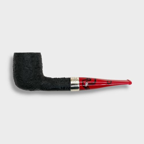 Peterson Dracula X105 Sandblasted Ebony Nickel Mounted Fishtail Pipe (PE3190)