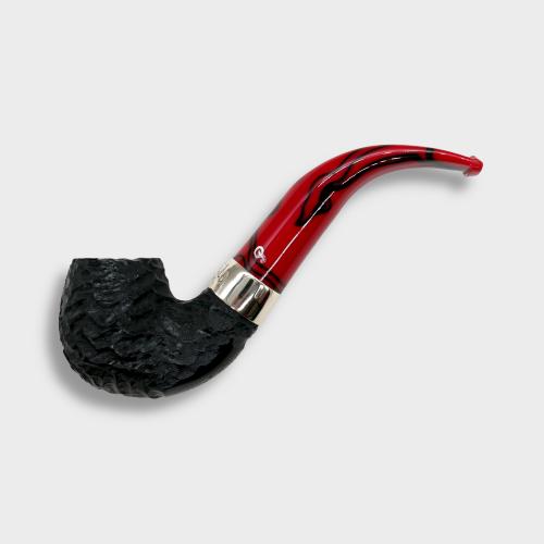 Peterson Dracula 230 Rusticated Ebony Nickel Mounted Fishtail Pipe (PE3196)