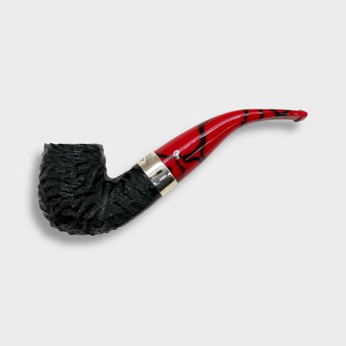 Peterson Dracula XL90 Rusticated Ebony Nickel Mounted Fishtail Pipe (PE3197)