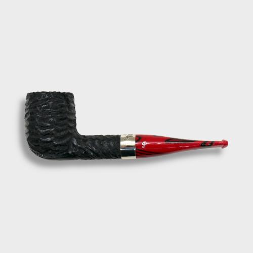 Peterson Dracula 107 Rusticated Ebony Nickel Mounted Fishtail Pipe (PE3221)