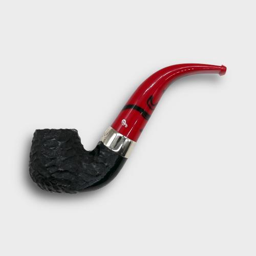 Peterson Dracula 230 Rusticated Ebony Nickel Mounted Fishtail Pipe (PE3240)