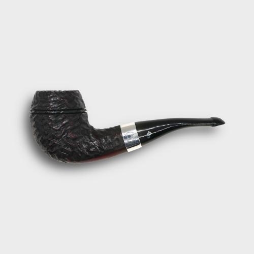 Peterson Sherlock Holmes Deerstalker Rustic Silver Mounted P Lip Pipe (PE3284)