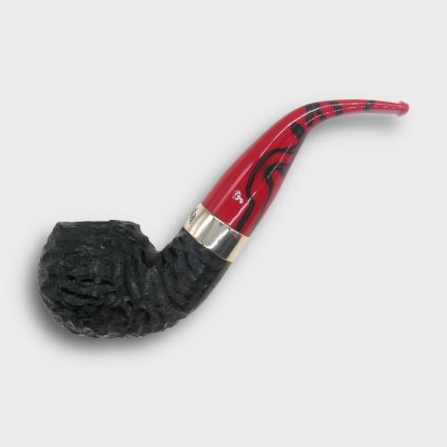 Peterson Dracula XL02 Rusticated Ebony Nickel Mounted Fishtail Pipe (PE3323)