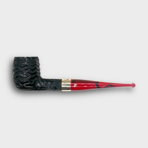 Peterson Dracula 15 Rusticated Ebony Nickel Mounted Fishtail Pipe (PE3389)