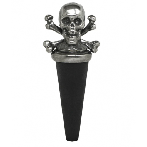 Poison Skulls Head English Pewter Wine Bottle Stopper