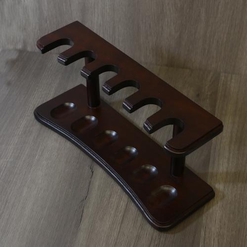 Walnut Pipe Rack - Holds 6 Pipes