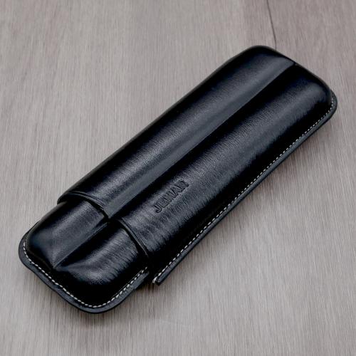 Jemar Leather Cigar Case - 2 Finger - 56 RG - Black