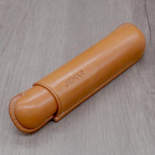 Jemar Leather Cigar Case - Single Robusto - Natural