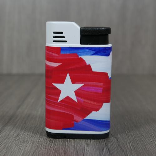 Palio Charlie Turano III Single Jet Flame Cigar Lighter - Cuban Flag