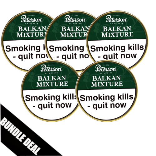 Bundle Deal - Peterson Balkan Mixture Pipe Tobacco - 5 x 50g (Tin)