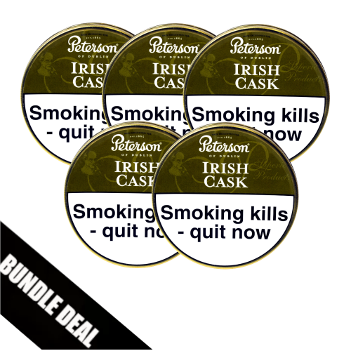 Bundle Deal - Peterson Irish Cask Pipe Tobacco (Irish Oak) 5 x 50g Tin
