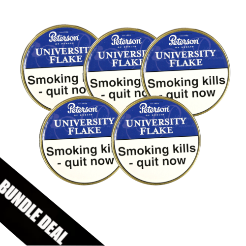 Bundle Deal - Peterson University Flake Pipe Tobacco - 5 x 50g Tin