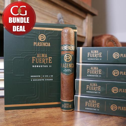 Plasencia Alma Fuerte Colorado Claro Robustus II Cigar - 5 x Pack of 5 (25) Bundle Deal