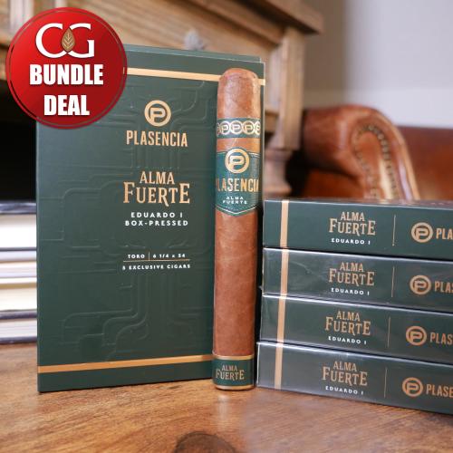 Plasencia Alma Fuerte Colorado Claro Eduardo I Cigar - 5 x Pack of 5 (25) Bundle Deal