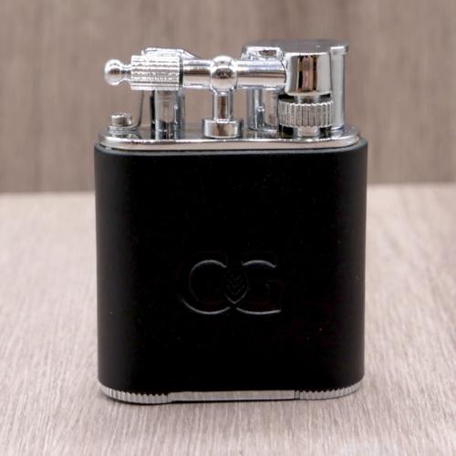 J Cure C.Gars Collection Pocket Jet Flame Lighter - Black Leather