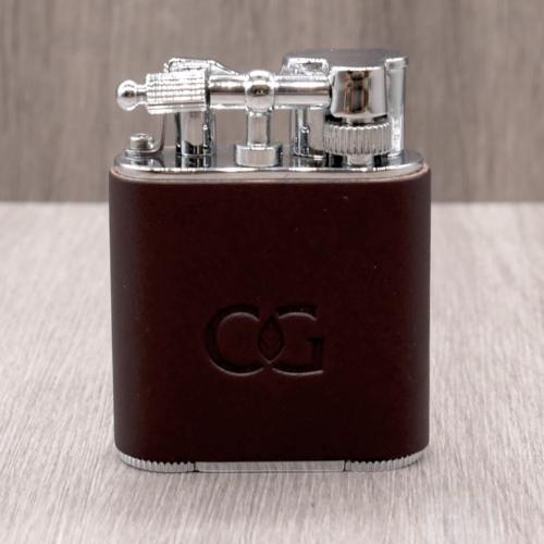 J Cure C.Gars Collection Pocket Jet Flame Lighter - Brown Leather