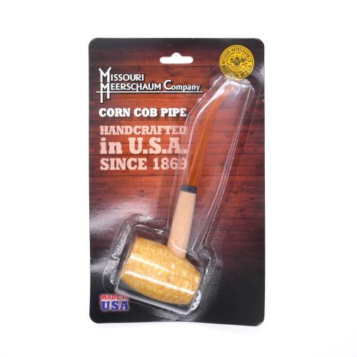 Missouri Meerschaum Corn Cob Pony Mizzou Bent Pipe - Gift Pack