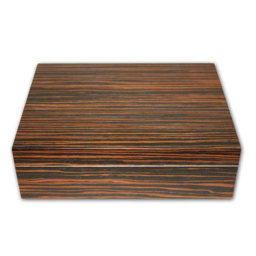 FATHERS DAY - Prestige Vizcaya Cigar Humidor - Exotic Wood Ebony Finish - 30 Cigars Capacity