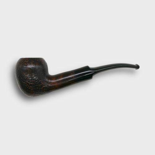 Real Briar Sandblast Bent 9mm Filter Fishtail Pipe (RB001)