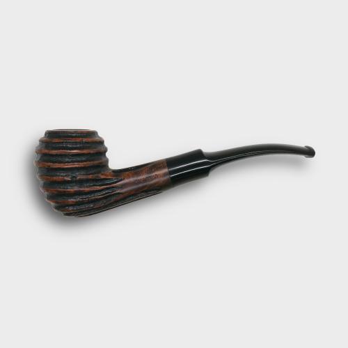 Real Briar Rustic Bent 9mm Filter Fishtail Pipe (RB006)