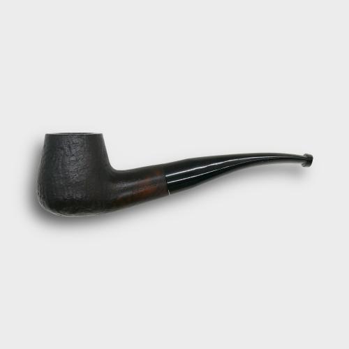 Real Briar Sandblast Bent 9mm Filter Fishtail Pipe (RB007)