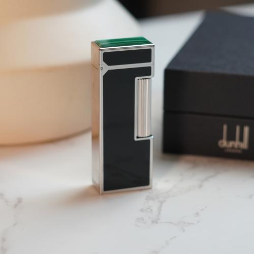 Dunhill Rollagas Lighter - Black Lacquer Malachite