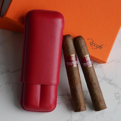 Mitchellero and Recife Poppy Red Case Sampler - 2 Cigars with Cigar Case