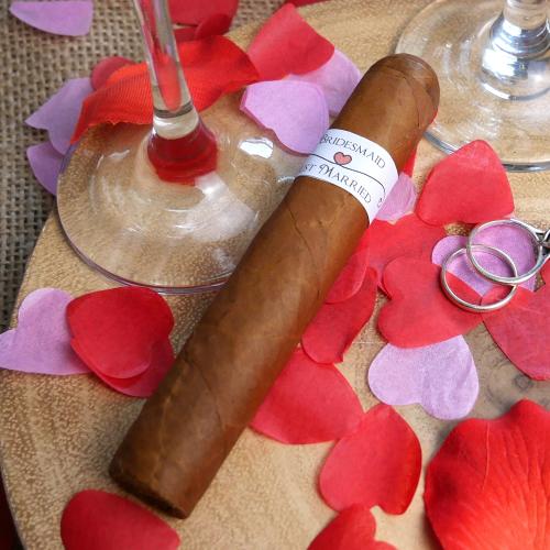 Wedding Cigar Band - BRIDESMAID - Just Married Red Heart Design