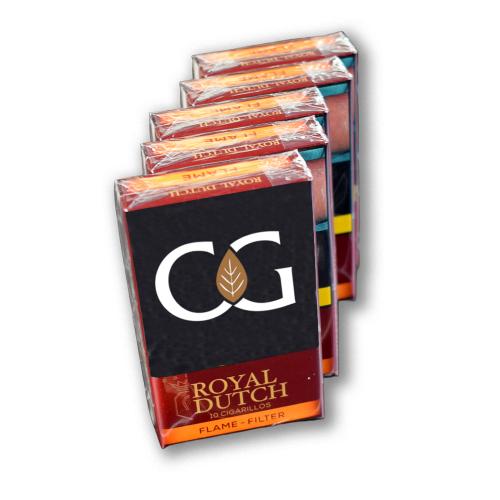 Ritmeester Royal Dutch Flame Filter (Formerly Sunshine) Cigarillos - 5 Packs of 10 (50) Bundle Deal