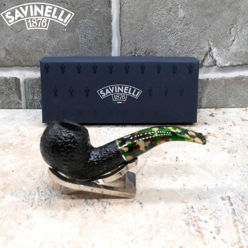 Savinelli Camouflage Rustic 642 Black 6mm Fishtail Pipe (SAV726)