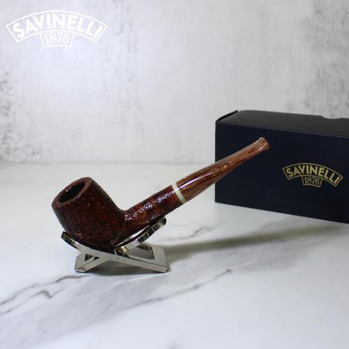 Savinelli Dolomiti 128 Rustic Light Brown Straight 9mm Fishtail Pipe (SAV1085)