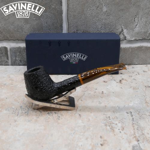 Savinelli Tigre Rustic 145 Half Bent Brandy 6mm Filter Fishtail Pipe (SAV577) (End of Line)