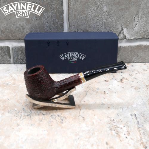 Savinelli Oscar Rusticated Brown 111 Bent 6mm Fishtail Pipe (SAV629)