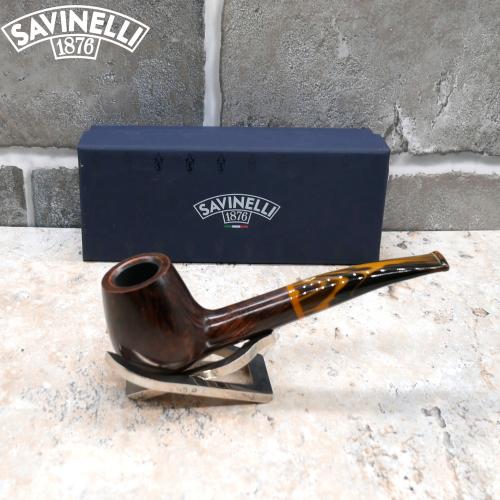 Savinelli Tigre Smooth 145 Half Bent Brandy 6mm Filter Fishtail Pipe (SAV634)