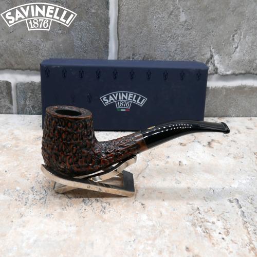 Savinelli Free Rusticated Black 6mm Filter Fishtail Pipe (SAV654)